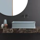 Lavabo da Appoggio Rettangolare in Ceramica Opaca Made in Italy - Debora Viadurini