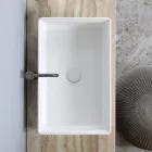 Lavabo da Appoggio Rettangolare in Ceramica Opaca Made in Italy - Debora Viadurini