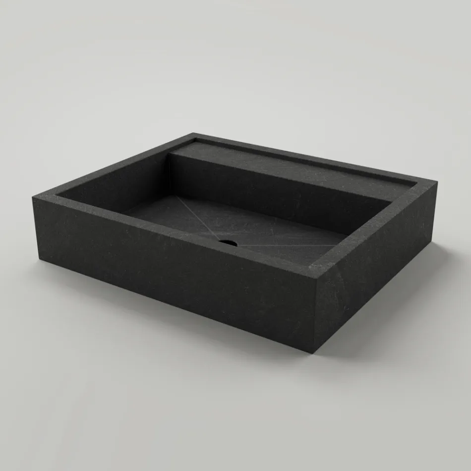 Lavabo da Appoggio Rettangolare in Gres Porcellanato Made in Italy - Cervia Viadurini