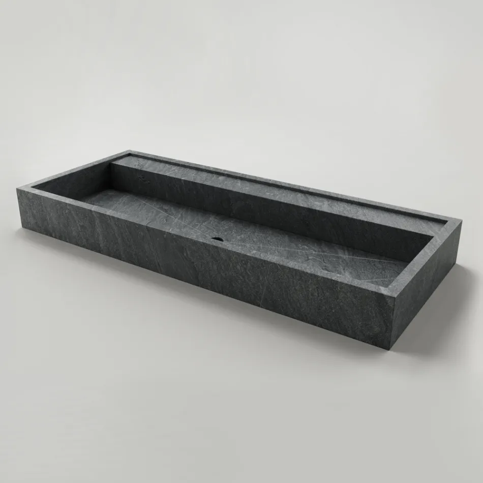 Lavabo da Appoggio Rettangolare in Gres Porcellanato Made in Italy - Cervia Viadurini