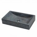 Lavabo da appoggio rettangolare in mermo nero Satun