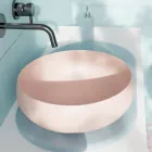 Lavabo da Appoggio Rotondo in Ceramica Colorata Made in Italy - Scodella Viadurini