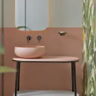 Lavabo da Appoggio Rotondo in Ceramica Colorata Made in Italy - Scodella Viadurini