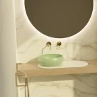 Lavabo da Appoggio Rotondo in Ceramica Colorata Made in Italy - Scodella Viadurini