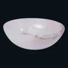 Lavabo da appoggio rotondo in onice rosa Atreo, pezzo unico Viadurini