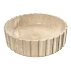 Lavabo da Appoggio Rotondo Realizzato in Marmo Travertino - Cattleya  Viadurini
