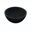 Lavabo da appoggio tondo in basalto nero Kali