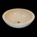 Lavabo bagno tondo da appoggio in pietra naturale Job, fatto a mano
