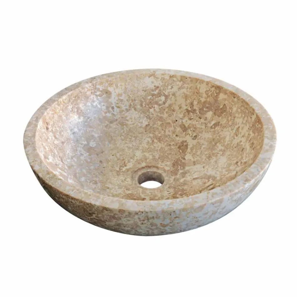 Lavabo da Appoggio Tondo in Pietra Naturale Kari Viadurini