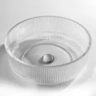Lavabo da Appoggio Tondo in Vetro Veneziano Plissè Made in Italy - Zircone  Viadurini