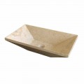 Lavabo da appoggio trapezoidale in marmo beige Wok