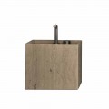Lavabo da Bagno di Pietra da Appoggio Design Alto Quadrato Moderno - Farartlav2