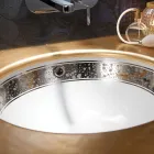 Lavabo da Bagno Incassato in Fire Clay Fuso a Mano Made in italy - Erioli Viadurini