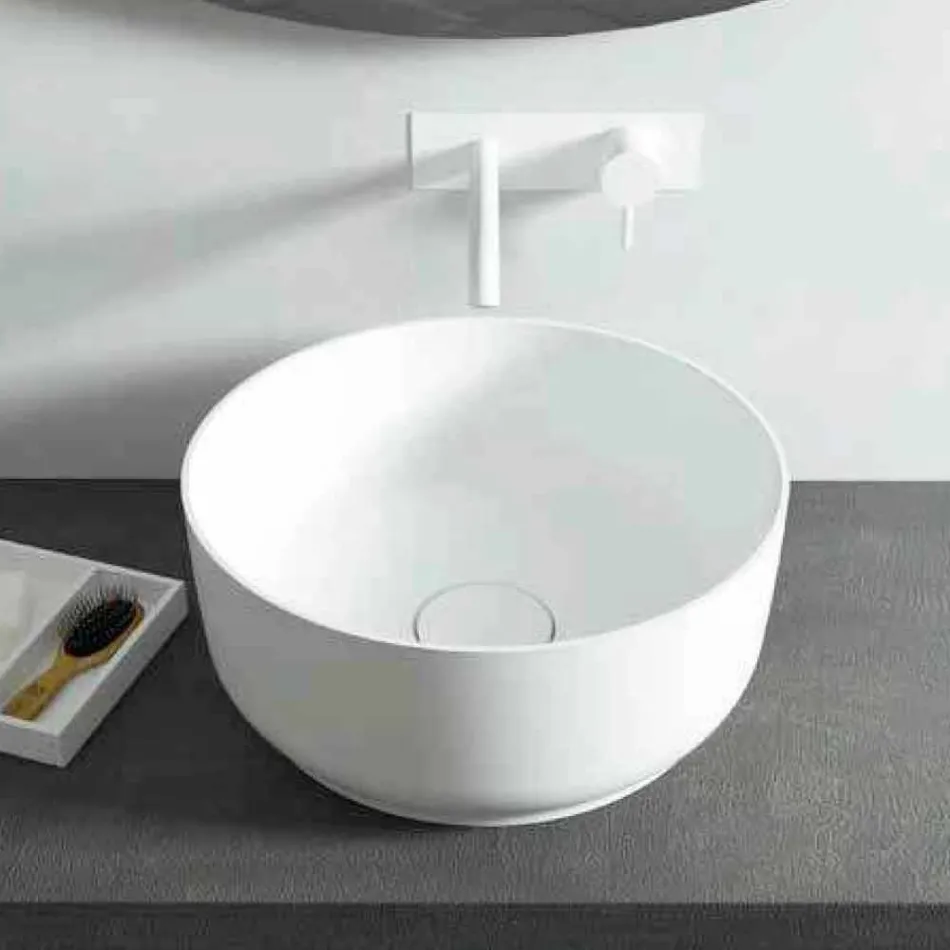 Lavabo da bagno rotondo design moderno freestanding made Italy Dalmine Viadurini