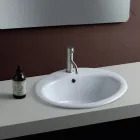 Lavabo da Incasso Soprapiano in Ceramica Bianca dal Design Moderno - Papavero Viadurini