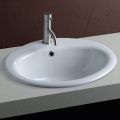 Lavabo da Incasso Soprapiano in Ceramica Bianca dal Design Classico - Papavero
