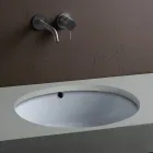 Lavabo da Incasso Sottopiano in Ceramica dal Design Moderno - Papavero Viadurini