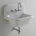 Lavabo da muro in ceramica bianca rettangolare di design vintage Davis