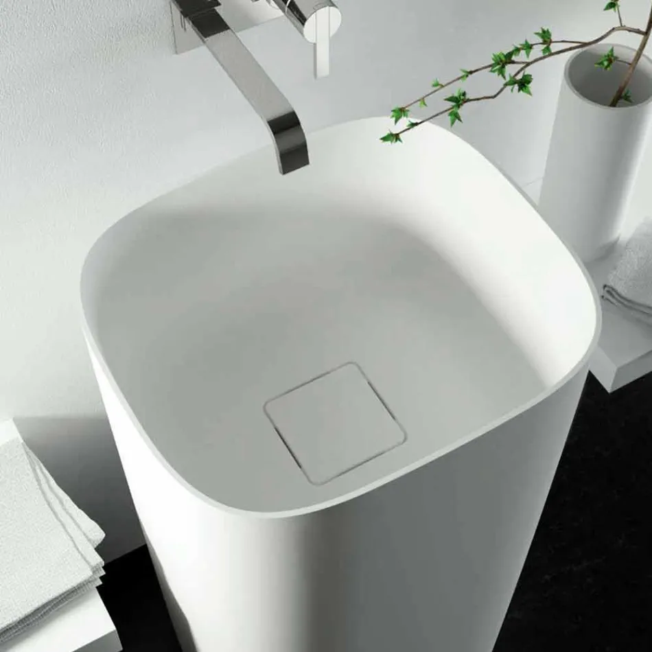 Lavabo da terra freestanding circolare di design made in Italy, Lallio Viadurini