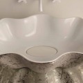 Lavabo di design da appoggio ceramica bianco argento made Italy Cubo