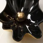Lavabo di design da appoggio ceramica nero e oro made in Italy Rayan Viadurini