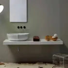 Lavabo di design da appoggio in ceramica bianco made in italy Oscar Viadurini