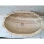 Lavabo di design da appoggio per bagno Laia in pietra naturale Viadurini
