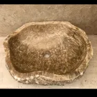 Lavabo di design da appoggio per bagno Laia in pietra naturale Viadurini