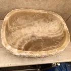 Lavabo di design da appoggio per bagno Laia in pietra naturale Viadurini