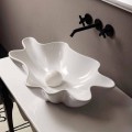 Lavabo di design moderno da appoggio ceramica bianco made Italy Rayan