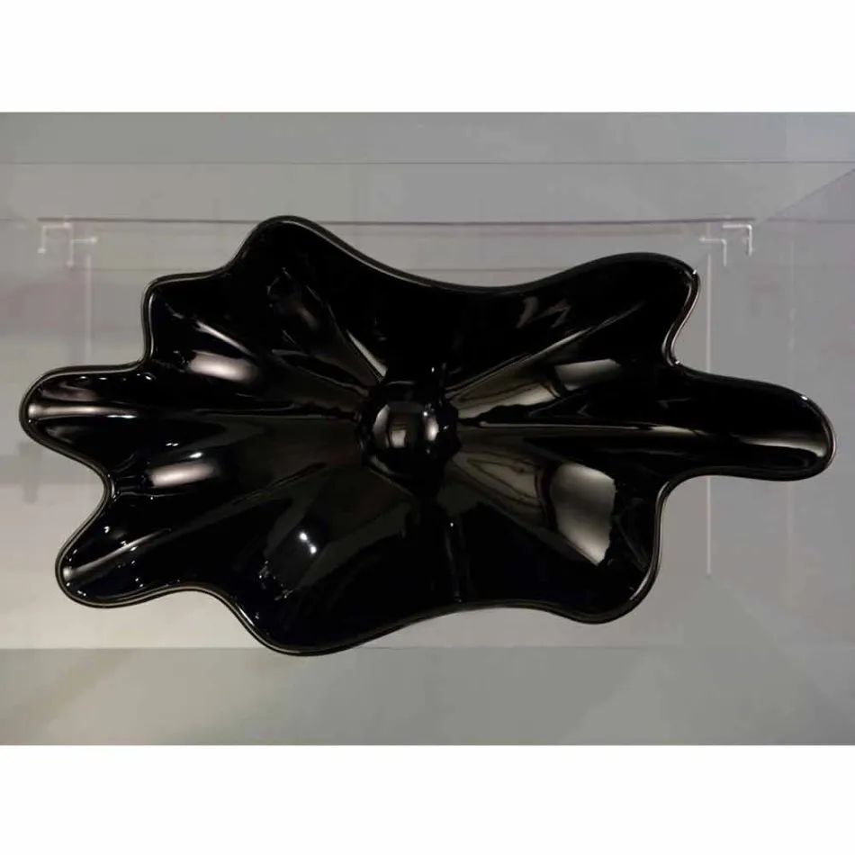 Lavabo di design moderno da appoggio ceramica nero made Italy Rayan Viadurini