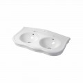Lavabo Doppio a Consolle o a Parete in Ceramica Moderno Avise