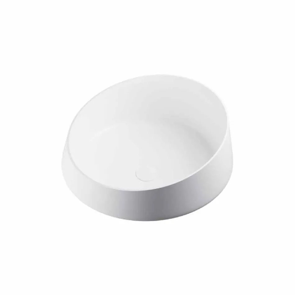 Lavabo freestanding da appoggio in Solid Surface fatto in Italia,Dongo Viadurini