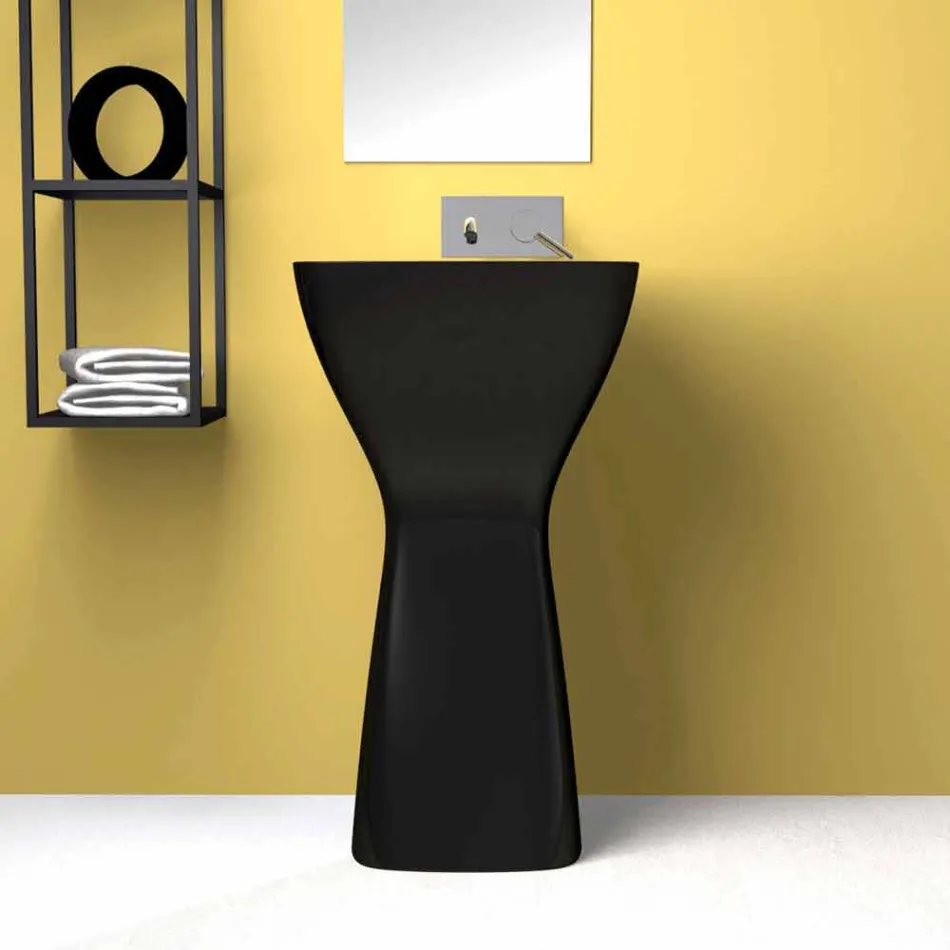 Lavabo freestanding in ceramica moderno realizzato in Italia, Firmino Viadurini