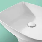 Lavabo freestanding in ceramica moderno realizzato in Italia, Firmino Viadurini