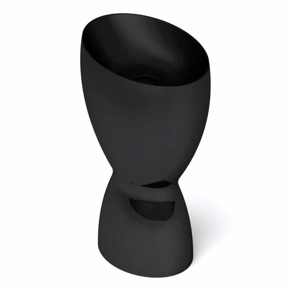 Lavabo freestanding moderno in ceramica prodotto in Italia, Basile Viadurini
