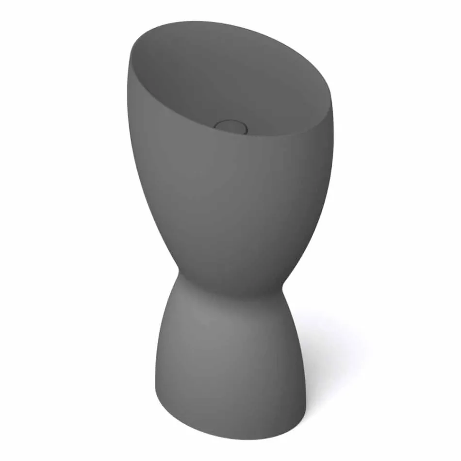 Lavabo freestanding moderno in ceramica prodotto in Italia, Basile Viadurini