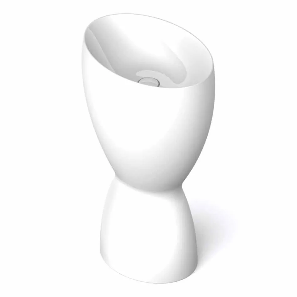 Lavabo freestanding moderno in ceramica prodotto in Italia, Basile Viadurini