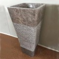 Lavabo grigio a colonna di design in pietra naturale Taffy,pezzo unico