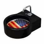 Lavabo in ceramica nero da appoggio/sospensione fatto in Italia Tor Viadurini
