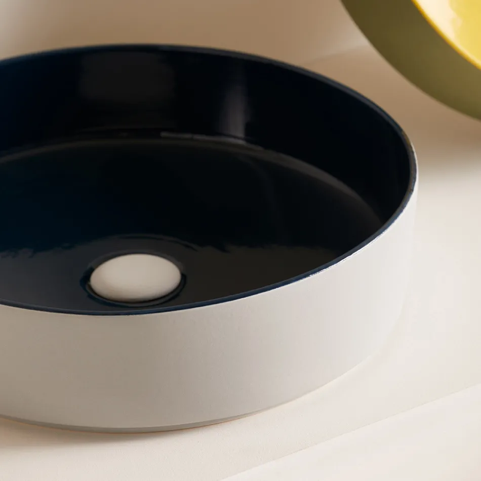 Lavabo in Grès Porcellanato di Diverse Finiture Made in italy - Busta Viadurini