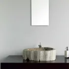 Lavabo in legno Fossile da appoggio Goa pezzo unico Viadurini