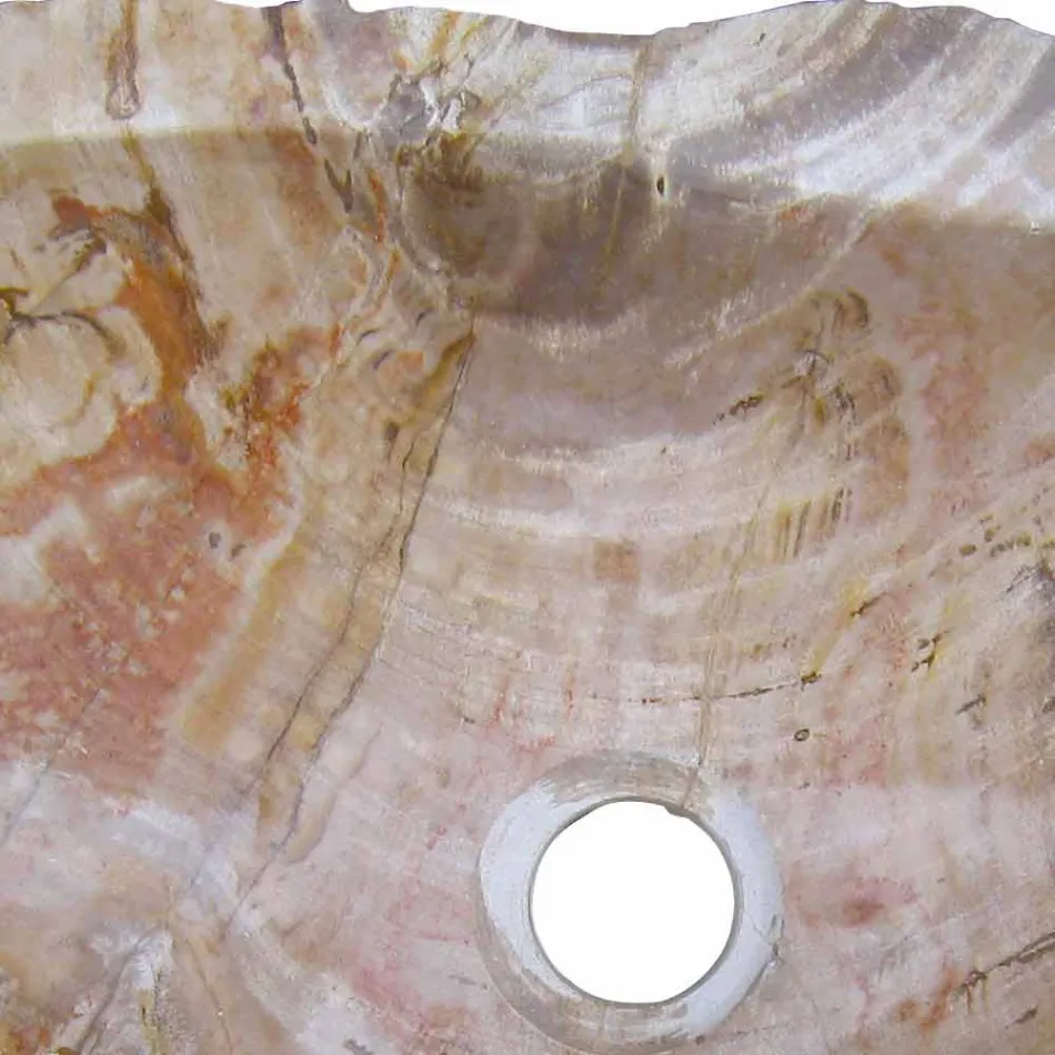Lavabo in legno Fossile da appoggio Goa pezzo unico Viadurini