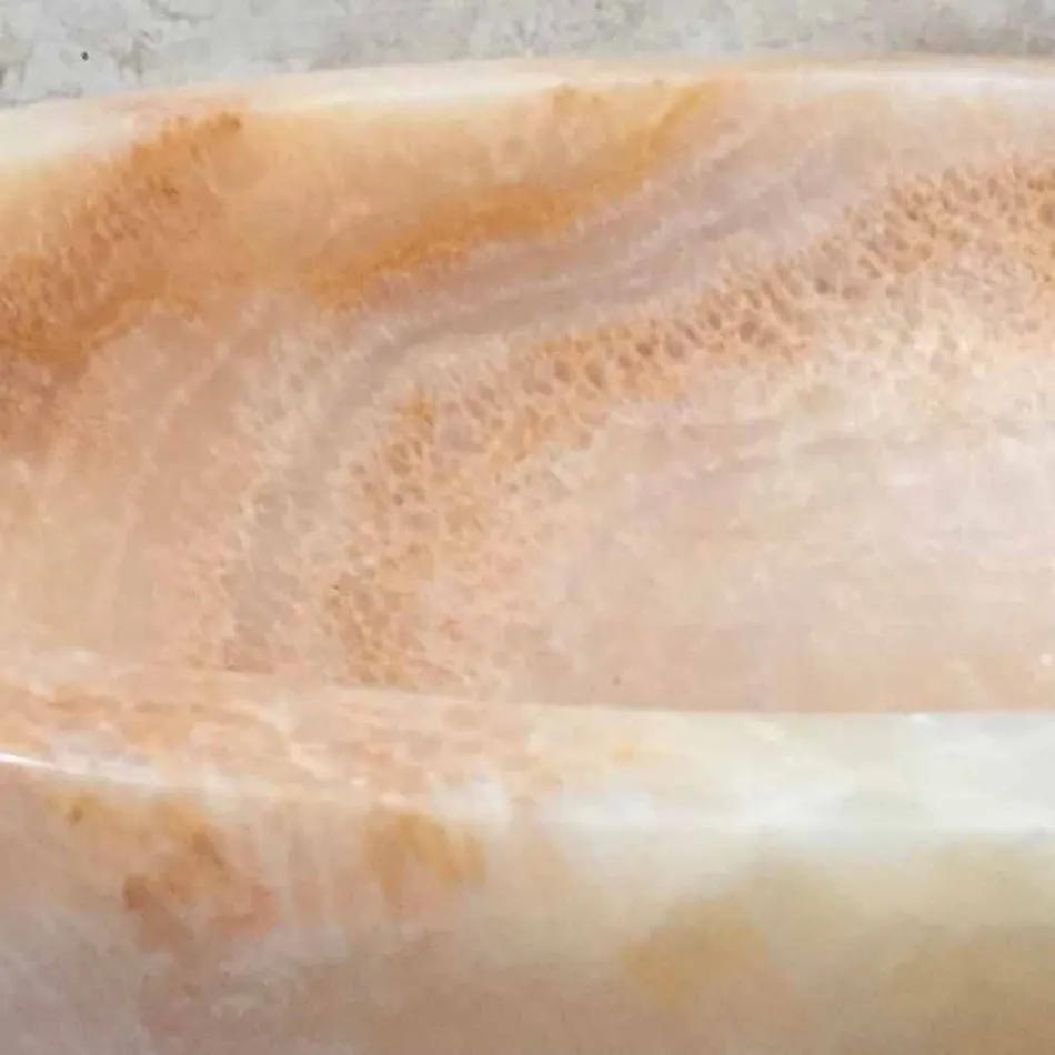Lavabo in pietra naturale da appoggio Ana di design, fatto a mano Viadurini