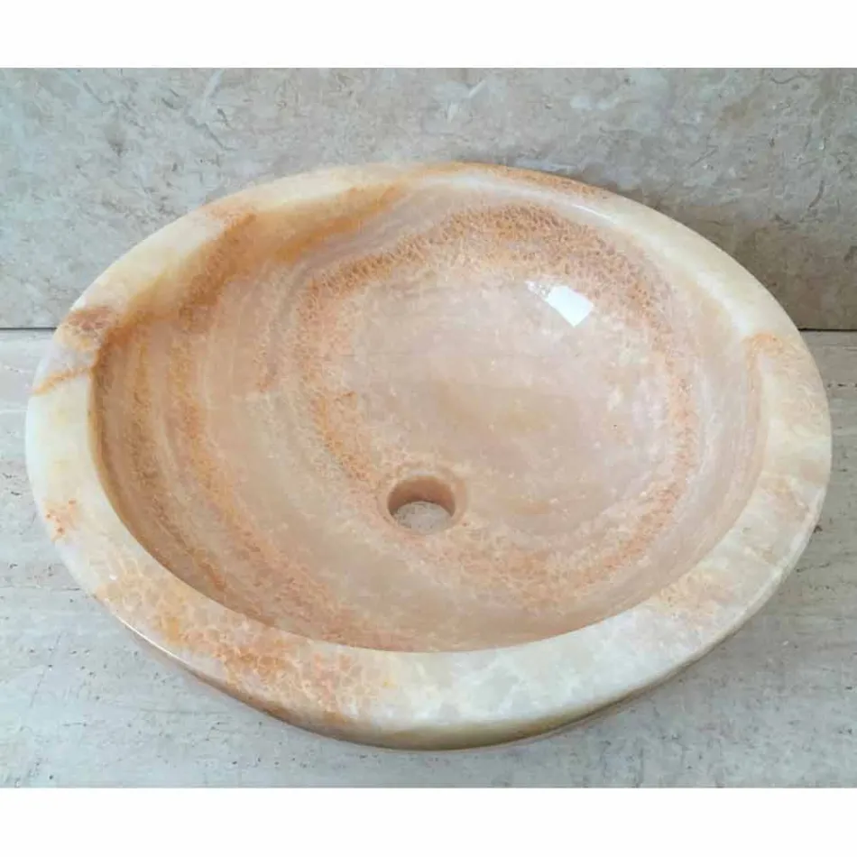 Lavabo in pietra naturale da appoggio Ana di design, fatto a mano Viadurini