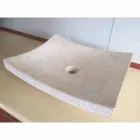 Lavabo in pietra naturale di design bianco Love, pezzo unico Viadurini