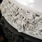 Lavabo in Porcellana con Petali Applicati a Mano Made in italy - Amarone Viadurini