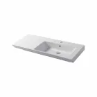 Lavabo Moderno da Appoggio e Incasso Destro in Ceramica Maida Viadurini