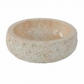 Lavabo moderno da appoggio in pietra naturale bianca Lola, pezzo unico