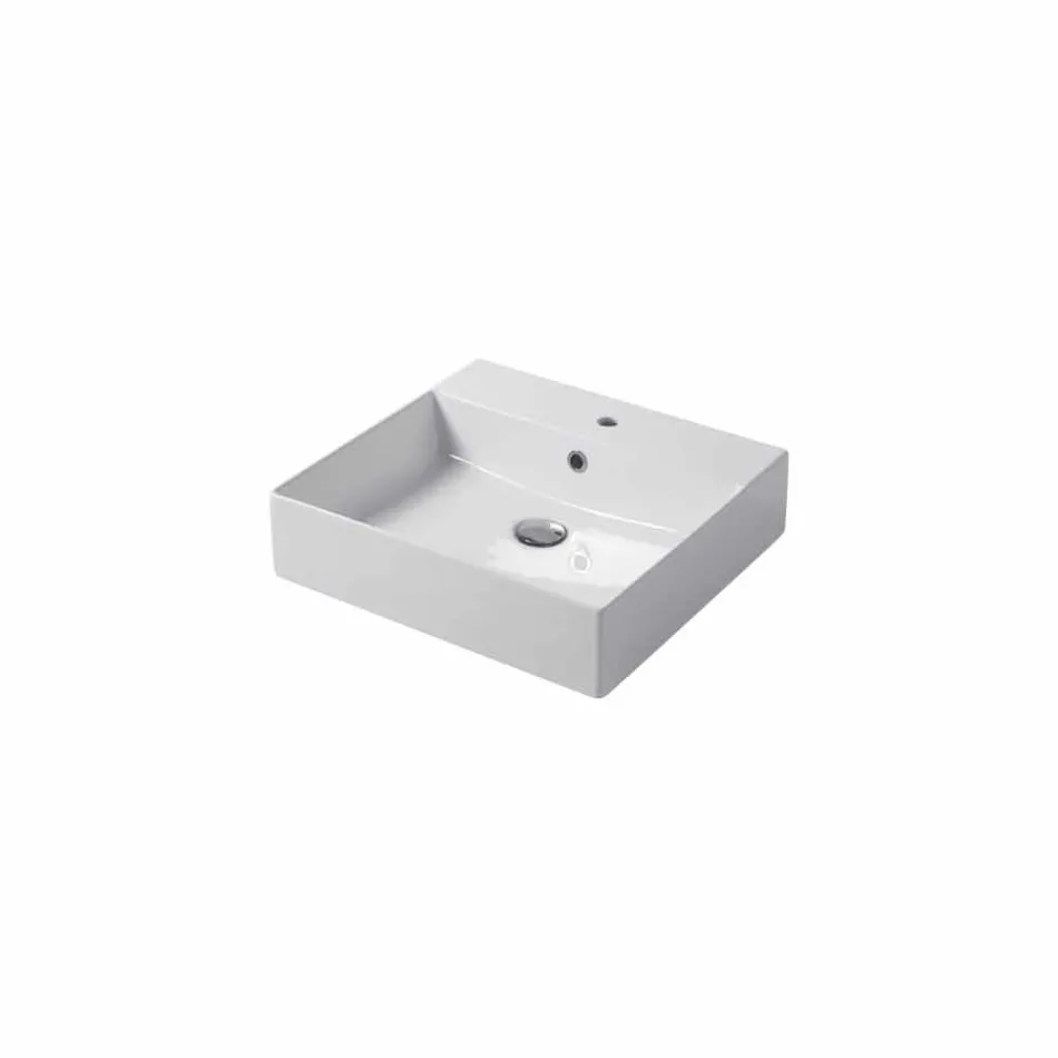 Lavabo Monoforo da Appoggio o Parete in Ceramica Colarata Leivi Viadurini